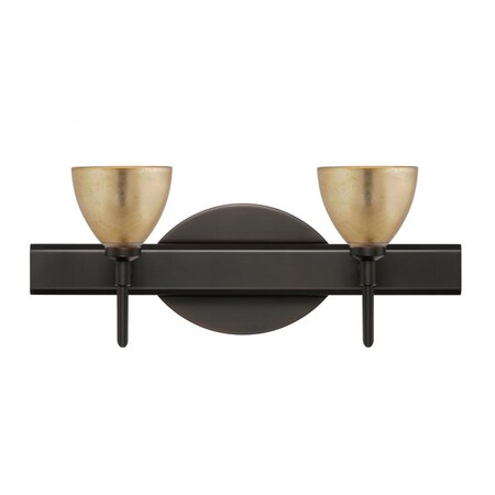 Besa Lighting Besa Divi Wall 2SW Gold Foil Bronze 2x5W LED 2SW-1758GF-LED-BR